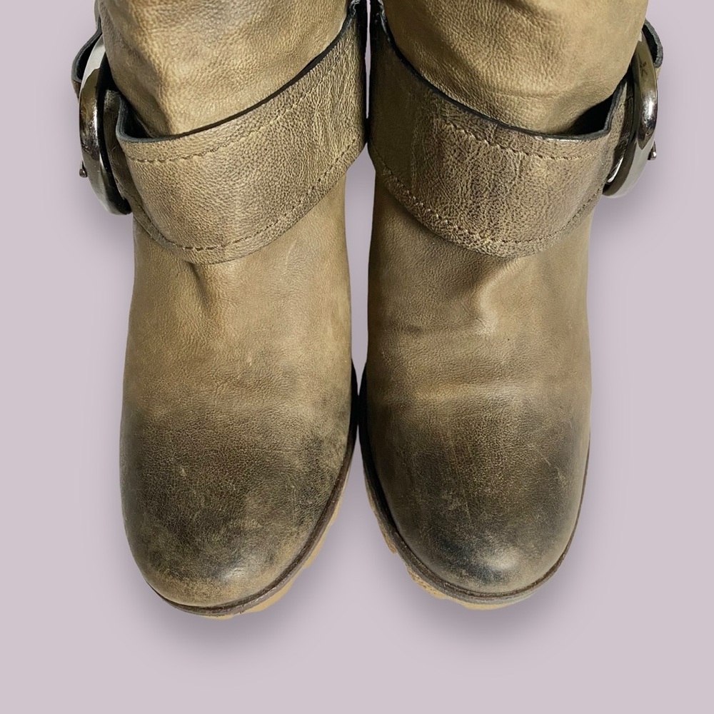 Kennel & Schmenger Olive Green Leather Wedge Slouch Mid Calf Boots SZ 40 / 9 - Picture 5 of 13